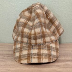 Old Navy Plaid Tan and Cream Cap